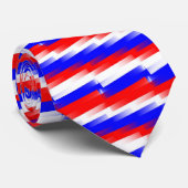 Rood, Wit en Blauw PixelStropdas Stropdas (Opgerold)