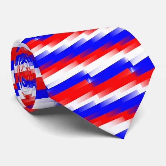 Rood, Wit en Blauw PixelStropdas Stropdas (Opgerold)