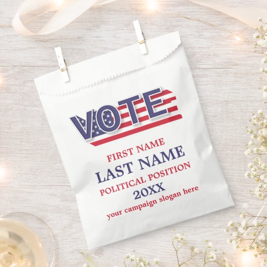 Rood Wit En Blauw Politieke Campagne Reclame Bedankzakje (Geknipt)