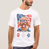 Rood Wit en Blauw Poodle Dog American 4th van juli T-shirt (Voorkant)