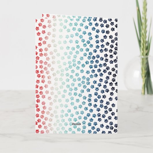 Rood Wit en Blauw Pootjes Grappig Zwart Kat Papa Kaart (Achterkant)