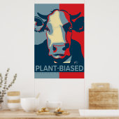 Rood Wit en Blauw Pop Art Geïnspireerde Koe Poster (Keuken)