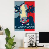 Rood Wit en Blauw Pop Art Geïnspireerde Koe Poster (Thuiskantoor)