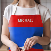 Rood wit en blauw Puerto Rico vlag met naam Schort