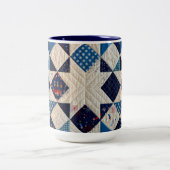 Rood, wit en blauw, Quilted Coffee Mok (Center)