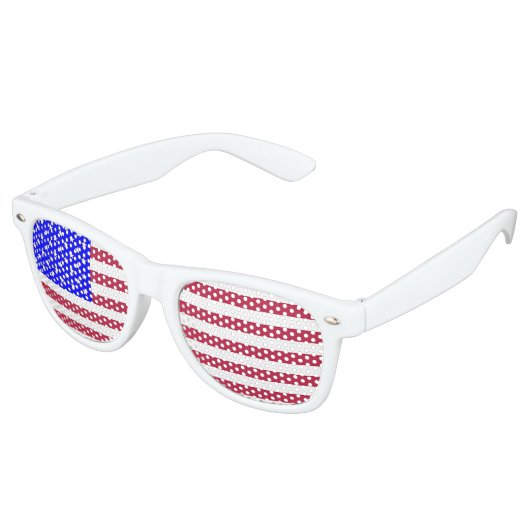 Rood, wit en blauw retro zonnebril (Gekanteld)