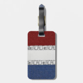 Rood wit en blauw Rhinestone Bagagelabel (Achterkant verticaal)