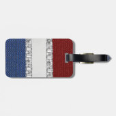 Rood wit en blauw Rhinestone Bagagelabel (Achterkant horizontaal)