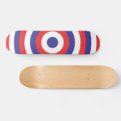 Rood wit en blauw rond skateboard (Horizontaal)