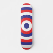 Rood wit en blauw rond skateboard (Voorkant)