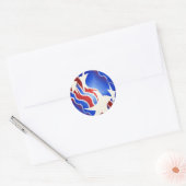 Rood, wit en blauw ronde sticker (Envelop)