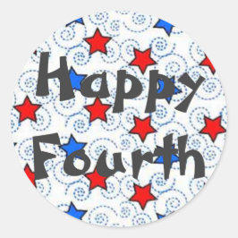 Rood wit en blauw ronde sticker