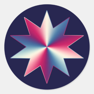 Rood, wit en blauw ronde sticker