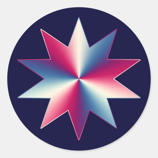 Rood, wit en blauw ronde sticker (Voorkant)