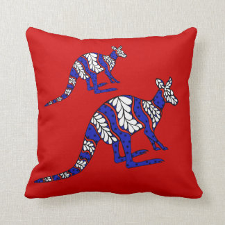 Rood wit en blauw Roo Kussen