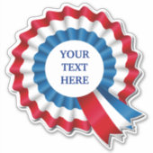 Rood wit en blauw Rosette Contour Sticker (Voorkant)