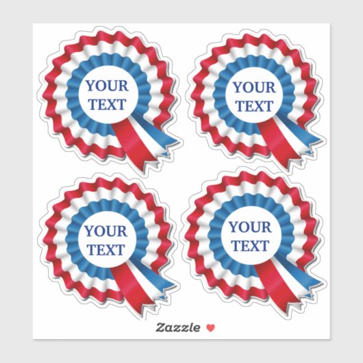 Rood wit en blauw Rosette Contour Sticker (Vel)