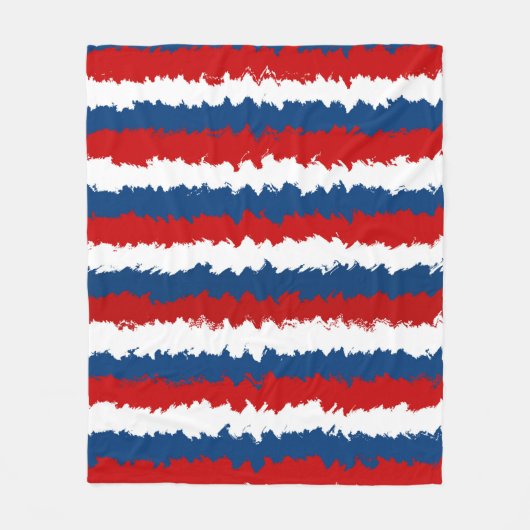 Rood, wit en blauw schaafje fleece deken (Voorkant)