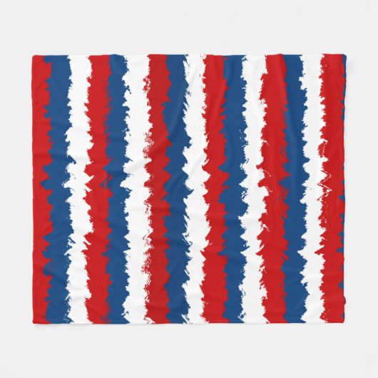 Rood, wit en blauw schaafje fleece deken (Voorkant (Horizontaal))