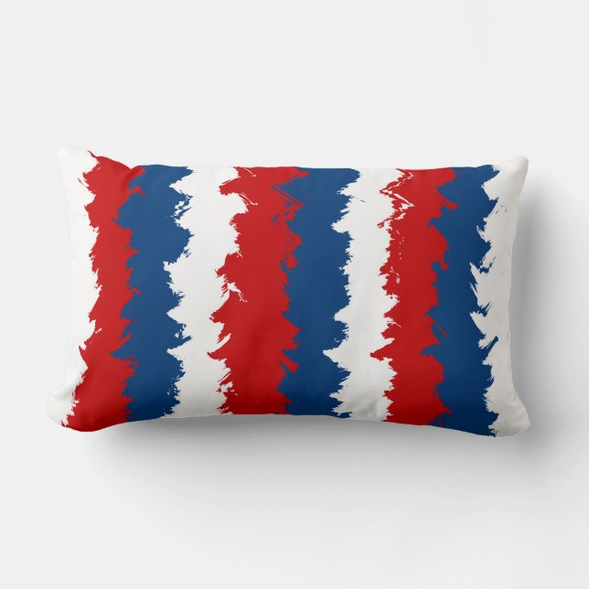 Rood, wit en blauw schaafje kussen (Voorkant)