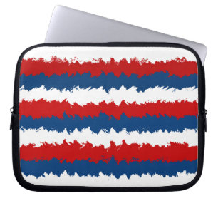 Rood, wit en blauw schaafje laptop sleeve