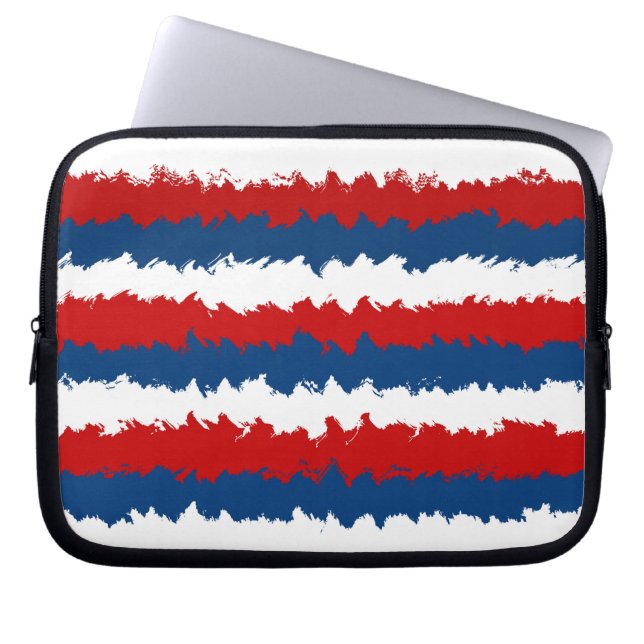 Rood, wit en blauw schaafje laptop sleeve (Voorkant)