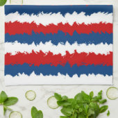 Rood, wit en blauw schaafje theedoek (Gevouwen)