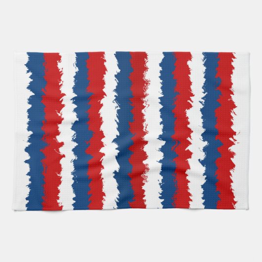 Rood, wit en blauw schaafje theedoek (Horizontaal)