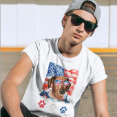 Rood Wit en Blauw Schattige Tachshund Dog 4 juli T-shirt