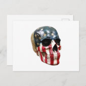 Rood wit en blauw schedel op een briefkaart (Voorkant / Achterkant)