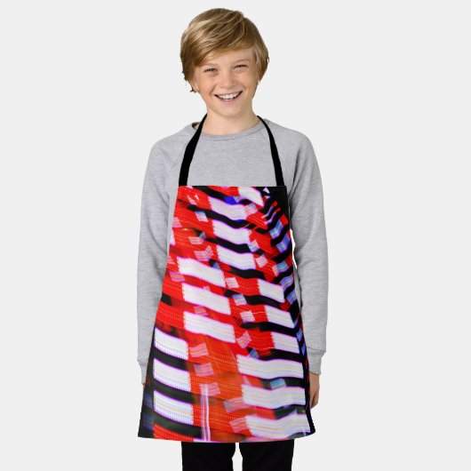 Rood wit en blauw schort (Gedragen)