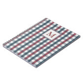 Rood, Wit en Blauw Schotse Monogram Notitieboek (Linkerzijde)
