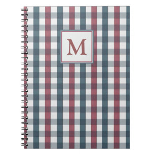 Rood, Wit en Blauw Schotse Monogram Notitieboek