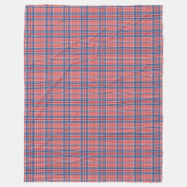 Rood Wit en Blauw Schotsgeruite Fleece Deken