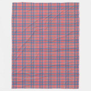 Rood Wit en Blauw Schotsgeruite Fleece Deken
