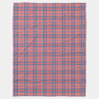 Rood Wit en Blauw Schotsgeruite Fleece Deken