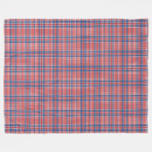 Rood Wit en Blauw Schotsgeruite Fleece Deken (Voorkant (Horizontaal))