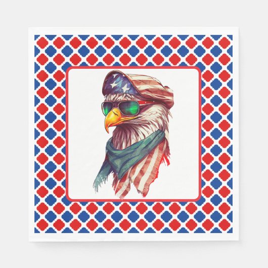 Rood wit en blauw servet (Voorkant)