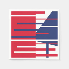 Rood, wit en blauw servet