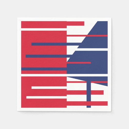 Rood, wit en blauw servet (Voorkant)