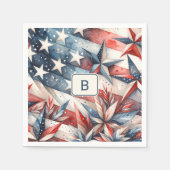 Rood wit en blauw servet (Voorkant)