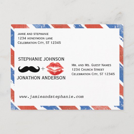 Rood wit en blauw  sparen de Datum Aankondigingskaart (Achterkant)