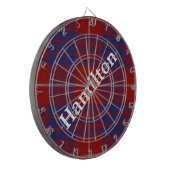 Rood, wit en blauw speldenbord dartbord (Voorkant Links)