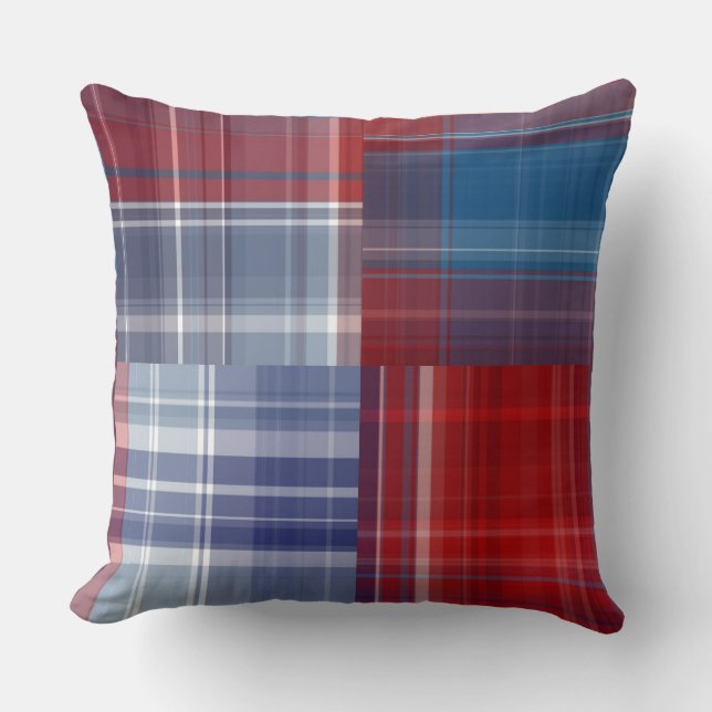 Rood wit en blauw speldenstang kussen (Voorkant)