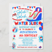 Rood Wit en Blauw Spetterende Waterruiter Verjaard Kaart (Voorkant)