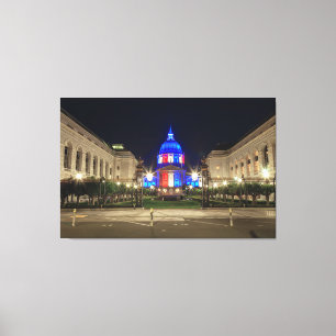 Rood, wit en blauw stadhuis canvas afdruk