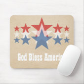 Rood, wit en blauw Star Cascade Mousepad Muismat (Met muis)