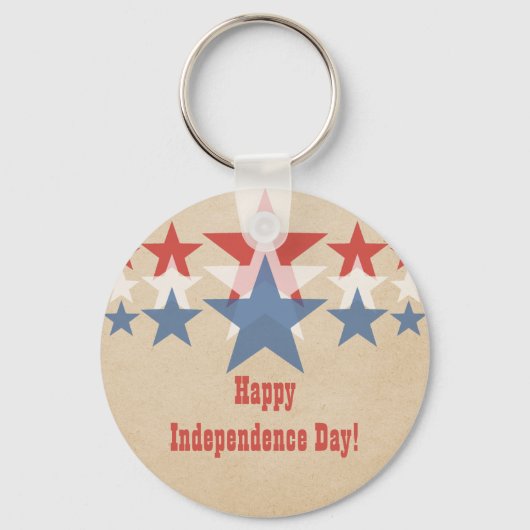 Rood, wit en blauw Star Cascade Sleutelhanger (Voorkant)