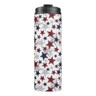 Rood wit en blauw Star gepantserd Thermosbeker