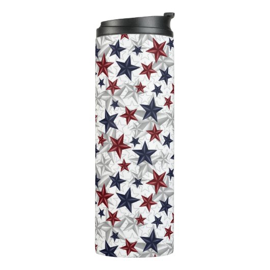 Rood wit en blauw Star gepantserd Thermosbeker (Gedraaid links)